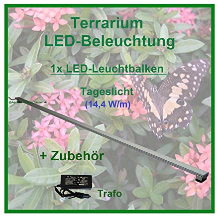 Regenwald Terrarium, Set1: 1x LED-Beleuchtung 40 cm + Zubehör, LED Leuchtbalken,LED Tropen Pflanzenlicht