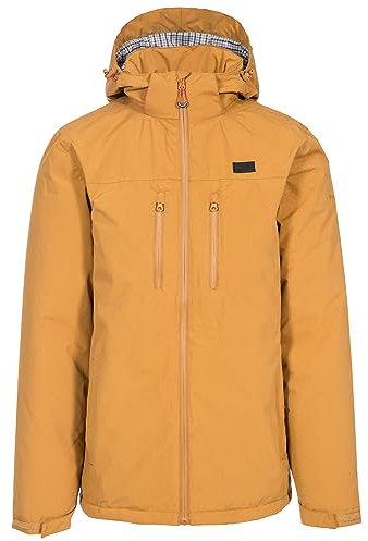 Trespass Mens Hooded Waterproof Jacket Toffit Sandstone in Size - XXS