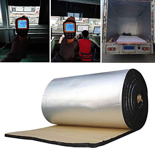 L-DiscountStore Tapis d'amortissement Acoustique, Panneaux isolants de Bruit d'isolation Thermique de Bruit de Voiture de Papier Aluminium de 10MM pour Le Moteur/Toit/fenêtre (50 * 200cm)