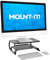 MOUNT-IT! Schreibtisch-Organizer mit 2 Etagen, Computer-Monitor-Ständer mit Tastatur-Ablage für Desktops, Laptops, Drucker, Home Office Platzsparend (2 Regale)