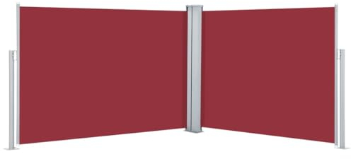 vidaXL Seitenmarkise Ausziehbar Sonnenschutz Sichtschutz Windschutz Seitenrollo Seitenwandmarkise Balkon Garten Terrasse Rot 100x1000cm