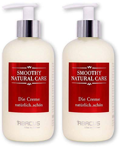ABACUS® 2x 300 ml Smoothy Natural Care - Die Creme Handcreme Körpercreme mit Shea-Butter, Avocadoöl, Jojobaöl, Orangenöl (7649.2)