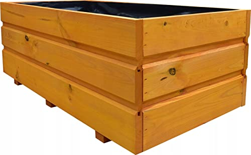 FKL Jardinière en Bois Pot de Plantes Jardin Patio Prêt à Monter 80 cm x 40 cm x 30 cm D28 (écrou)