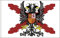 FLAGGE KREUZ VON BURGUND MIT DOPPELALDER. (NATIONALIST POLITIK). HOCHWERTIG SEIDENSATIN QUALITÄT. GRÖßE VON 150X90 CM