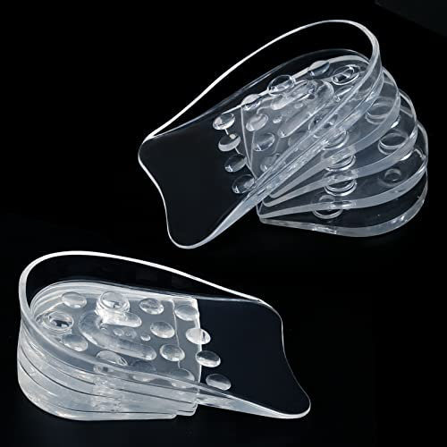 Height Increase Insoles,5-Layer Silicone Shoe Lifts for Men and Women,Elastic Heel Raisers,Invisible Insole with Adjustable Height,Soft Heel Lifts with Cushion Pads 1 Pair (0.6cm~3cm)