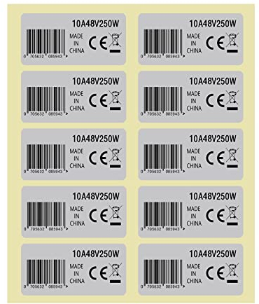 10-teilig Motor Aufkleber 10A 48V 250W Mid Drive Motor Wasserdicht CE Label Aufkleber 4,2x2,1cm Kompatibel mit BAFANG BBS02B BBS01