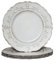 Spsyrine Weiße, antike Platzteller, 33 cm, geprägte Kunststoff-Tischteller, Ladegeräte für Abendessen, Set mit 6 eleganten Dekorationen für Hochzeit, Abendessen, Partyveranstaltungen.