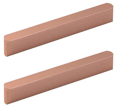 Pastlla 2 tiradores de manija de cajón de puerta de armario, manijas cuadradas modernas para gabinete, base larga y plana, manija de puerta de gabinete de cocina para armario (oro rosa, centro de