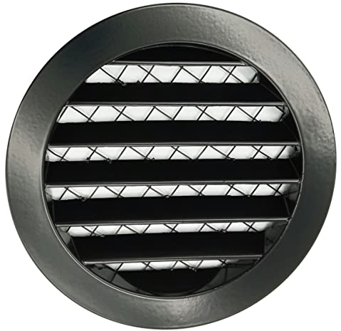 SYSTERM Rejilla de ventilación (aluminio, aluminio, diámetro 160), color negro