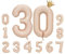 Foil Luftballon 30 Helium Folienballon Zahlen Ballon XXL Folien Beige Ballon 30 Geburtstag 100cm/40inch