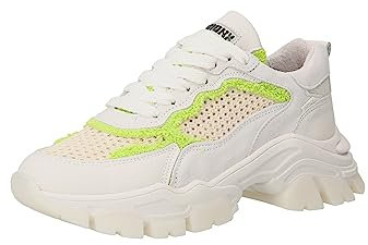Bronx Damen Sneaker Low Tayke-Over Offwhite/Limette/beige 36