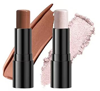 Bâtons de contour 2-en-1, pinceaux de maquillage professionnel de contour, bâtons d'éclairage et d'ombrage à double extrémité, maquillage correcteur (02#)