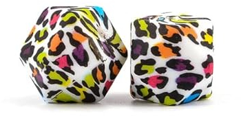 20pcs Tie Dye Leopard Dalmatiner Camo Silikon Perlen DIY bunt für Säuglingsbaby-17mm Hexagon Leopard