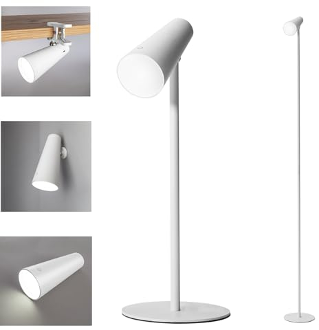 SONNENKERZE 5 IN 1 LED AKKU-MULTIFUNKTIONSLAMPE DIMMBAR TISCHLEUCHTE STANDLEUCHTE TASCHENLAMPE CLIPLEUCHTE KLEMMLEUCHTE TAGESLICHTLEUCHTE (weiß)