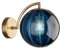 KlkrzJwy Applique Murale Boule de Verre Bleue Industrielle Moderne, Globe en Verre Bleu avec Applique Murale à Base dorée pour Couloir Salon Cuisine Salle à Manger Chambre Miroir de courtoisie