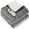 CURECURE Electric Heated Blanket Throw Soft Flannel Heating Blanket with 4 Heating Levels and 6 Hours Auto Off, 130X180cm Home Office Use Fast Blanket, Switch（Blue） (Light Gray, 130 * 180CM)