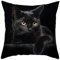 EHOMERY Kissenbezüge Nordisch Kissenhülle Wasserdicht Polyester Kissenbezüge Sofakissen Kissenbezug Set Sommer Die Katze Zierkissenbezüge Sofadekoration Schwarz 50x50cm