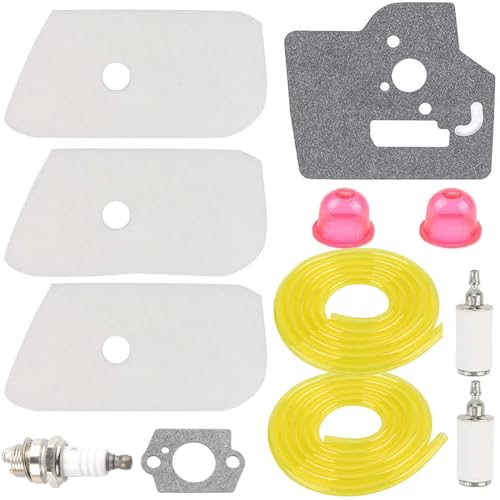 ZAMDOE 128LD Air Filter Tune Up Kit for Husqvarna 530150253 124L 125L 125LDX 128L 128CD 128LD 128LDX String Trimmer Brushcutter Parts with Spark Plug Fuel Line Fuel Filter Primer Bulb