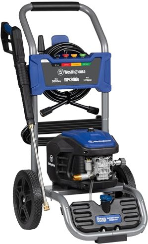 Westinghouse WPX3000e Electric Pressure Washer, 3000 Max PSI and 1.76 Max GPM, Induction Motor, Onboard Soap Tank, Spray Gun and Wand, 5 Nozzle Set, for Cars/Fences/Driveways/Homes/Patios/Furniture