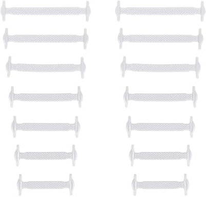 7STROBBS 2 Paia Lacci Bianco Scarpe Elastici per Bambini e Adulti,Sneaker Stringhe Elastiche in Silicone Bianco per Converse Nike Air Force 1,No Tie Shoelaces per Uomo e Donna