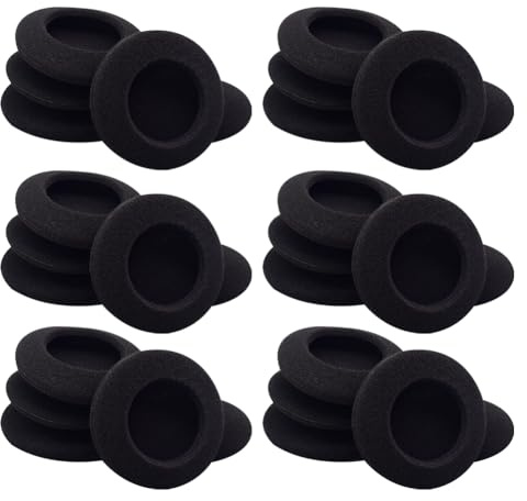 JIHUOO Ersatz-Ohrpolster aus Schaumstoff für Kopfhörer und Kopfhörer, 45 mm, 50 Stück