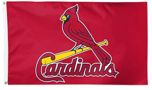 Bandera de San Luis Cardenales de 3 x 5 pulgadas, material vibrante duradero, extremos de cuatro puntadas, ojales de latón, Wincraft