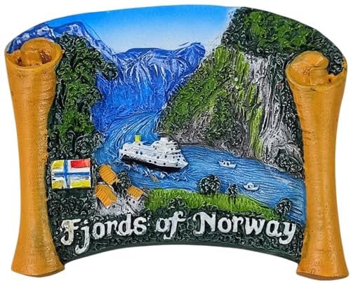 3D Fjords of Norway Fridge Magnet Travel Souvenir Kitchen Refrigerator Magnet Decoration Hand Painted Craft