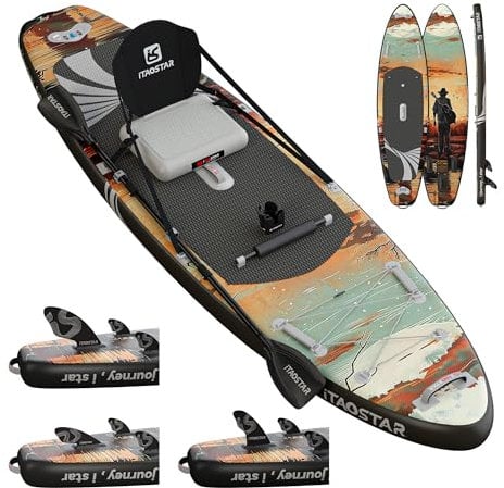 iTAOSTAR N01B 35“ Extra Wide Paddle Board für bessere Balance, Stand Up Inflatable Paddle Board mit Premium SUP Zubehör, Blow Up Paddle Boards für Erwachsene Aller Könnensstufen