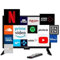 BLUGY Smart TV 19 Zoll LED HD 12 V, 1366 x 768 Pixel Travel TV, ideal für Fahrzeuge, Wohnwagen, LKW, Boot, integrierter Lautsprecher Disney + Netflix Youtube [Energieeffizienzklasse A]