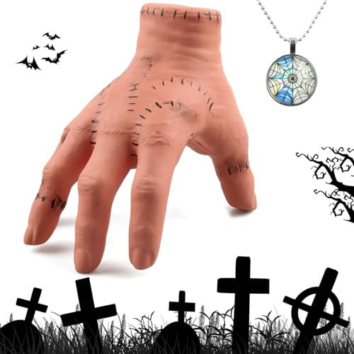 Szhhrxi Mano Finta Halloween, Mano in Lattice e Ciondolo a Ragnatela, Mano Decorazione Halloween, Horror Gadget Decorazione Halloween per Halloween Carnevale Party Cosplay
