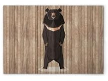 A.S. Création Leinwandbild Holzoptik Bär - Wandbild in Braun, Beige - 60 x 40 cm - DD132044