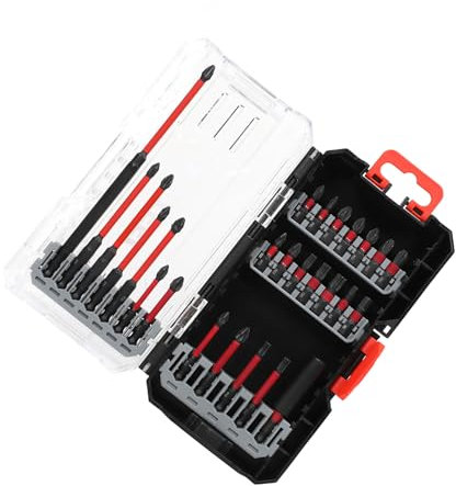 X-STEEL 26PCS Shockwave Bits Set S2 Steel Screwdriver Bit Set with Storage Case - Drill Bits for Power Screwdrivers and Electric Drills