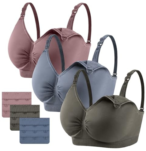 AoToZan 3 Pack Nursing Bras for Women Breastfeeding, Maternity, Pregnancy