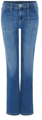 OPUS Damen Flared | Ausgestellte Jeans ELMA Flared Low Rise aus Spanish Cotton mid Fresh Blue, 42 L32