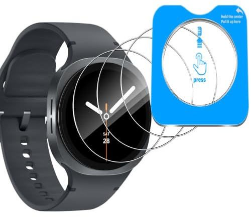 Vanrain Schutzfolie für Panzerglas für Samsung Galaxy Watch 8 44mm, 3 Stück Panzer Schutz Glas Displayschutzfolie, 9H Härte Schutzglas HD Klar Anti-Kratze Bläschenfrei