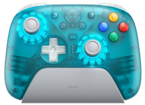 8BitDo Ultimate 2 Wireless Controller for Windows PC, Apple, Steam & Android, Gaming Controller with TMR Joysticks, Hall/Tactile Triggers, Motion Control, 1000Hz Polling Rate, Clear Blue