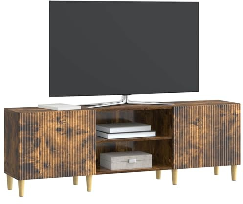 vidaXL TV-Schränk Geräucherte Eiche 150 x 31 x 50 cm Holzwerkstoff, Wohzimmer, Vintage Möbel, rechteckiger TV Stand, Multimedia Aufbewahrung, moderner Schrank, stylischer Organizer, Deko