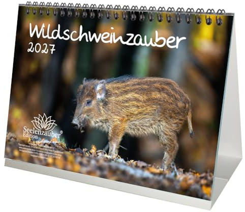 Wildschweinzauber DIN A5 Tischkalender für 2027 Schweine Schweinchen - Seelenzauber