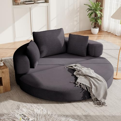FammyLoft Modulare Boneless Couch, Ovales Sofa Bed mit Kissen, Vollkomprimiertes Ecksofa mit Rückenlehne, Cloud Couch, Compressed Sofa, Einzelschlafsofa, Ohne Montage, für Wohnzimmer/Schlafzimmer