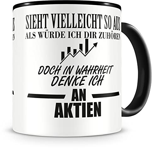 Samunshi® Ich denke an Aktien Tasse Kaffeetasse Teetasse Kaffeepott Kaffeebecher Becher