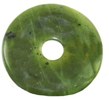 Jade nephrit Edelstein Donut Kettenanhänger 4 cm