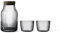 Viva Scandinavia 3-teiliges Set: Wasserkaraffe aus Glas mit abnehmbarem Deckel aus Kork, handgefertigt, 1,1 l und 2 Wassergläser, 300 ml, geeignet für kalte und warme Getränke Christian