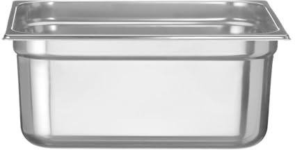 HENDI Gastronormbehälter, Temperaturbeständig von -40° bis 300°C, Heissluftöfen-Kühl- und Tiefkühlschränken-Chafing Dishes-Bain Marie, Stapelbar, 13L, GN 2/3, 354x325x(H)150mm, Edelstahl 18/10