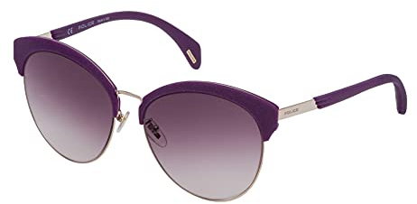 Police Women's SPL6195608FF Sunglasses, Shiny Grey Gold, 56/17/140