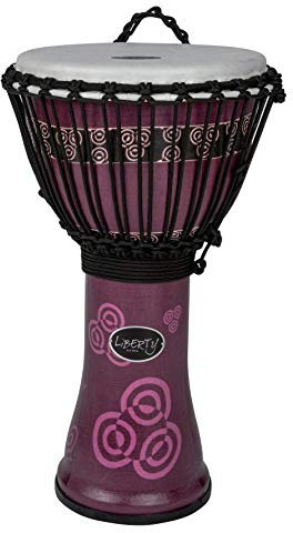 Gewa LS829064 Djembé Liberty Series Rope Tuned 14 Zoll Abstract Bali PurpleKente