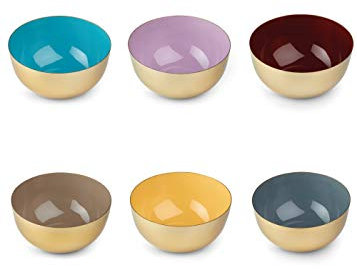 WD Lifestyle Delhi Lot de 6 coupelles en métal 12 cm