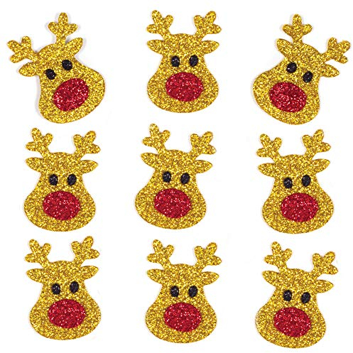 Baker Ross Rentier Glitzernde Aufkleber (100 Stück) - Weihnachtliche Kunst und Bastelhandwerk für Kinder