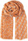 BeckSonderGaard Damen Schal Besleo Wira Orange Halstuch Leo Print Ketten Muster Orange Beige Creme Wolle 100x200 cm - 2001666001-641