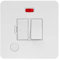 Soho Lighting White Metal Flat Plate 13A Switched Fuse Connection Unit Flex Outlet with Neon Wht Ins Screwless