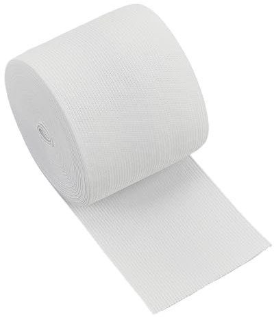 BENECREAT 8.5 Yards/8 Meters 80mm breites Strick Gummiband Flaches Stretch Gummiband für das DIY Nähprojekt Herstellung von Taillenbändern, Weiß